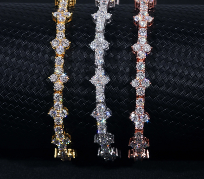 VVS Moissanite Small Cross Tennis Bracelet