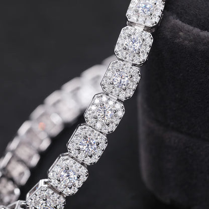 VVS Moissanite Halo Bracelet 