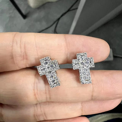 VVS Clarity Moissanite Cross Earrings