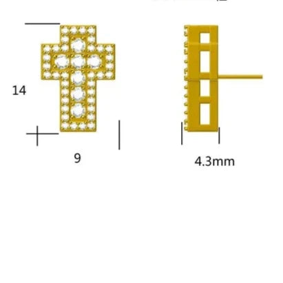 VVS Clarity Moissanite Cross Earrings