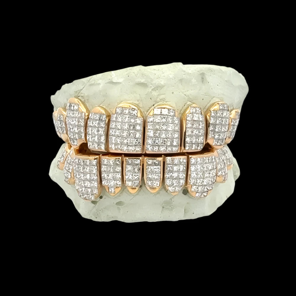 Invisible Set Princess Cut Diamond Grill