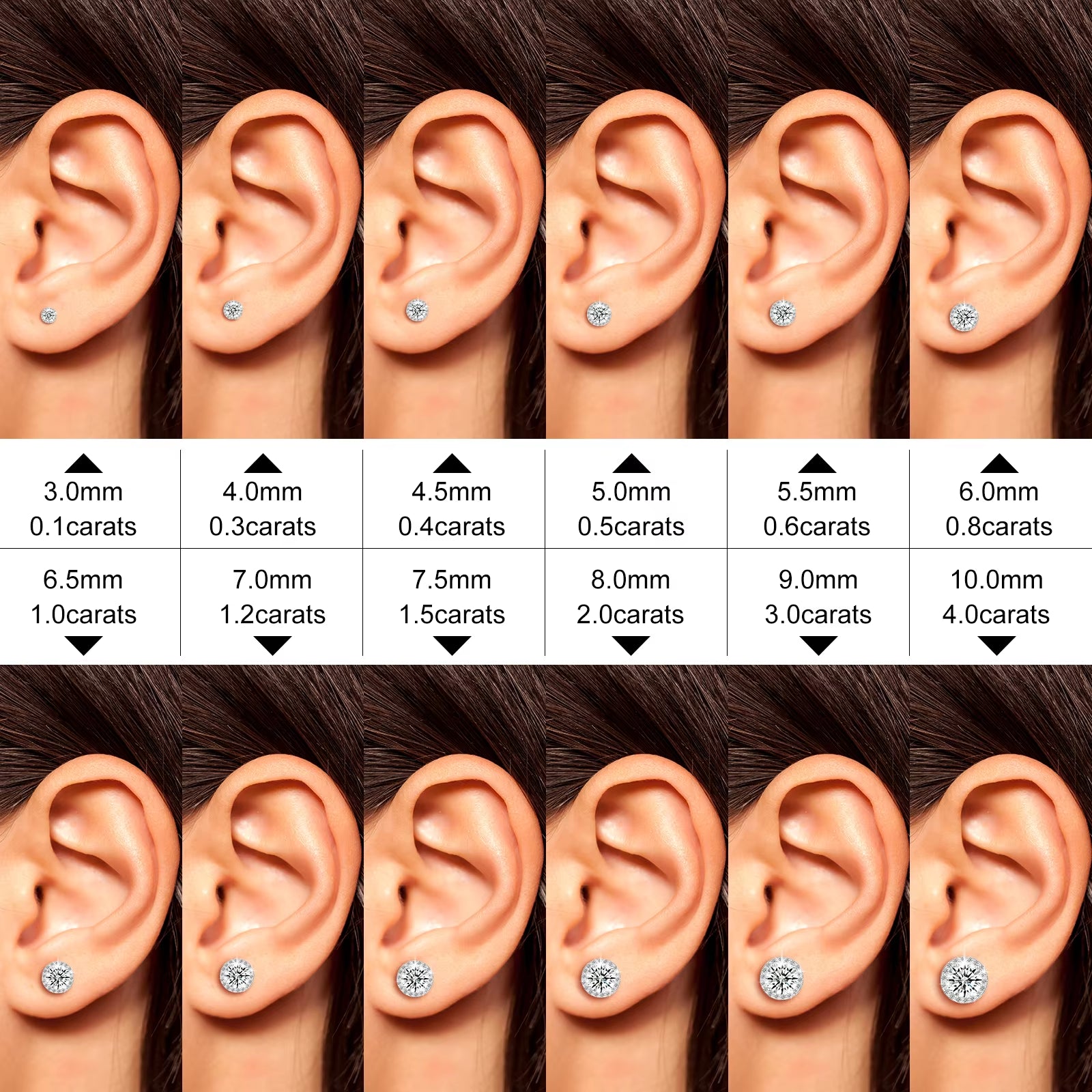 VVS Moissanite Halo Stud Earrings