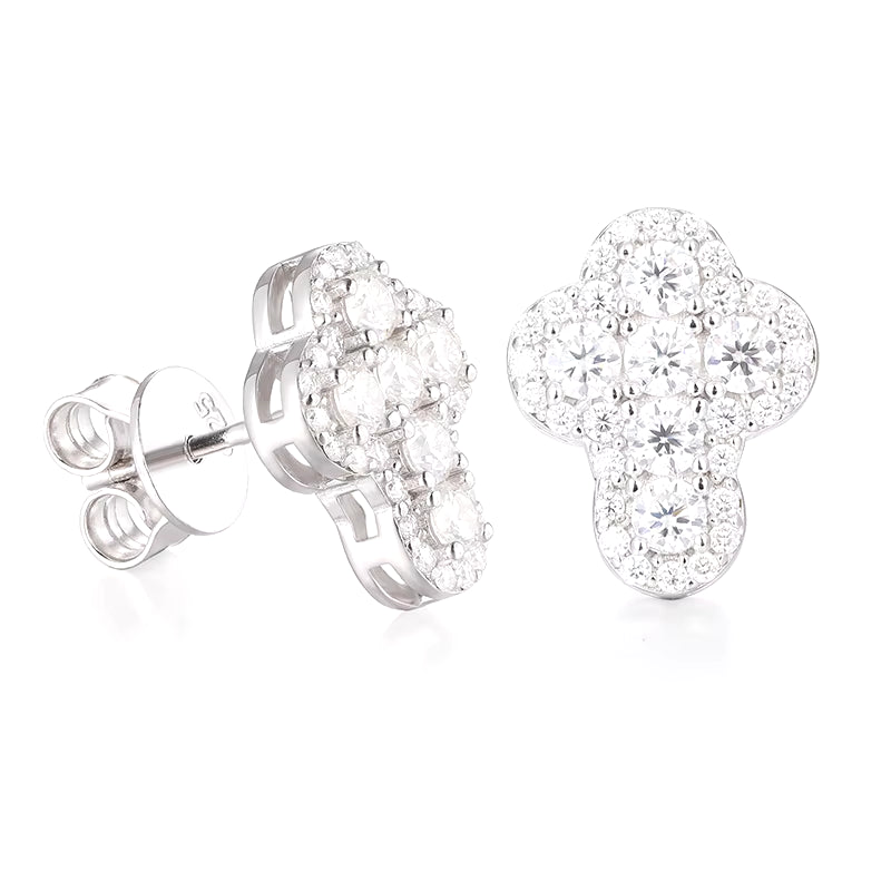 VVS Moissanite Round Cross Earrings